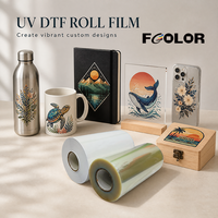 Film PET DTF UV FCOLOR en rouleau 30cm 60cm 100m pour impression numérique industrielle multi-matériaux par transfert à chaud