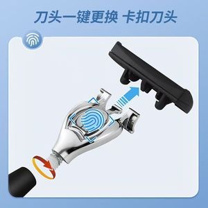 Alibaba 6 Layer Manual Razor Head Stainless Steel Blade For Men Face Shaving Blue White Porcelain Design - Product Image 4