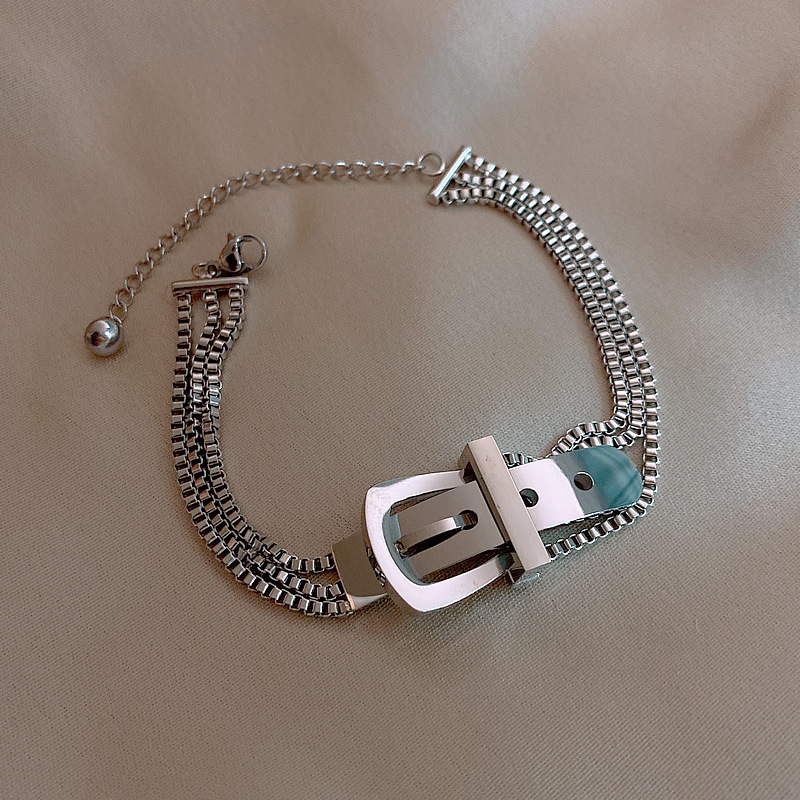 Bracciale con fibbia della cintura [colore acciaio]