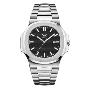 Calendrier créatif pour hommes Montre étanche lumineuse Luxus Uhr Logo personnalisé en acier inoxydable pour hommes Montres-bracelets à quartz haut de gamme