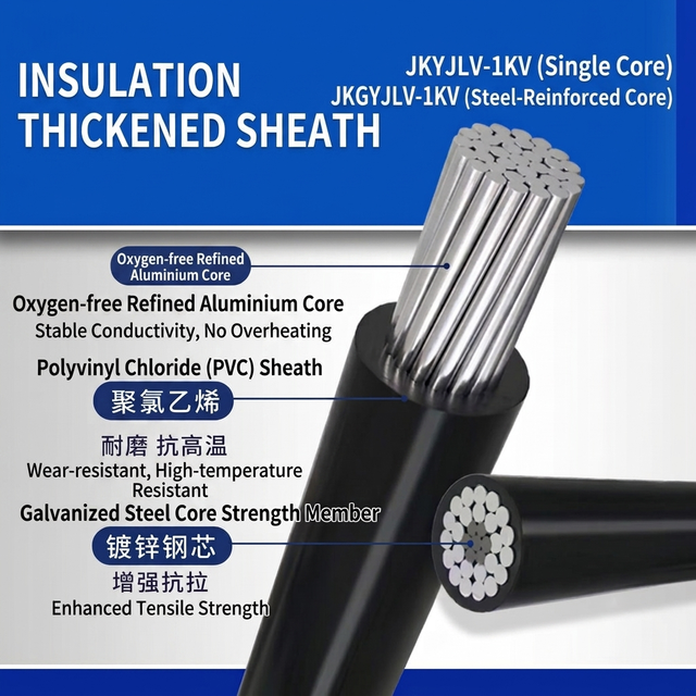 Galaxy UV Resistant 0.6/1kV Single Core ABC Cable JKLYJ Black XLPE Insulated Aluminum Conductor 16-240mm Overhead Power Cable