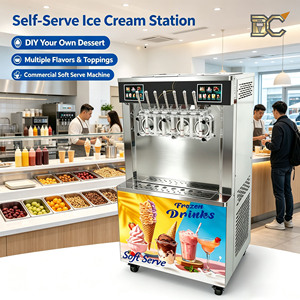 Máquina comercial de helado suave de 65L/H con doble compresor, 7 sabores, para preparar helados suaves tipo Acai Bowl. - Product Image 1