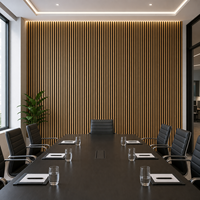 Panneau mural acoustique en bois de chêne WYRAX, lattes en bois, feutre noir, 2400x600x21mm, panneau absorbant le son, décoration murale pour salle de réunion