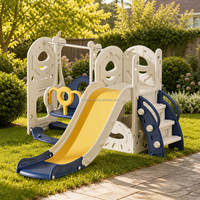VSUCH Ensemble de jeu 3 en 1 pour enfants : toboggan, balançoire et escalier d'escalade, toboggan extra long pour salle de jeux et maison
