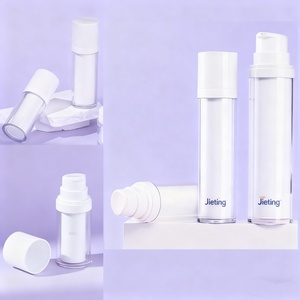 Botella de Vacío Personalizada con Revestimiento Interior Blanco Reemplazable, 15ml 30ml 50ml 100ml 120ml, Botella Transparente con Tapa Plana para Dispensar Loción - Product Image 1