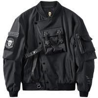 Veste de travail fonctionnelle de haute qualité pour hommes, taille plus, style pilote, veste varsity, multi-poches, brodée, veste de moto