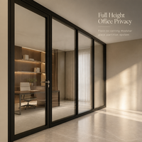 Cloison de séparation modulaire Xinda Clover pleine hauteur en verre insonorisé avec cadre en aluminium pour projets d'aménagement de bureaux - Vente en gros