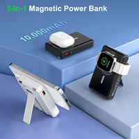 Batterie externe magnétique sans fil Type-C 10000mAh 22.5W à charge rapide avec support portable et câble détachable pour l'extérieur