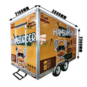 3.8 मीटर हैमबर्गर मोबाइल फूड ट्रेलर फास्ट फूड कार्ट क्रेप छोटे बिजनेस कार के लिए पूरी तरह से उपकरण खाद्य ट्रक - Product Image 2