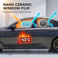 Film isolant pour fenêtres, film teinté pour vitres de voiture bloquant les UV, 2MIL 1.52*30M, garantie 6 ans, UVR 99% IRR 98%, échantillons gratuits