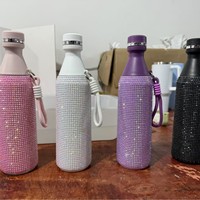 Nouvel Arrivage Transfrontalier – Bouteille Thermos Portable en Acier Inoxydable 304 à Petite Ouverture, Ornée de Diamants, Anti-chute