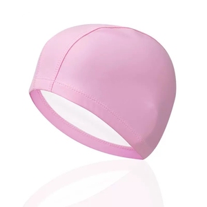 <span class=keywords><strong>Bonnet</strong></span> de bain de couleur pure pour enfant, <span class=keywords><strong>bonnet</strong></span> de bain élastique avec revêtement en cuir PU, <span class=keywords><strong>tissu</strong></span> en nylon, unisexe - Product Image 4