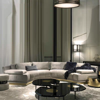 Nouvelle arrivée postmoderne demi-cercle tissu d'ameublement velours Canape circulaire modulaire sectionnel moderne Villa meubles canapé