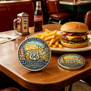 Pièce de monnaie commémorative en métal « 100 ans de la Route 66 » pour collectionneurs – Vente en gros - Product Image 4