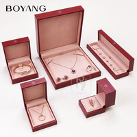 Boyang Coffret Cadeau de Luxe Personnalisé en Cuir PU pour Mariage, Saint-Valentin et Bijoux, Ensemble Complet