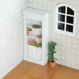 Nouveau 1:12 Simple moderne bricolage bois maison de poupée Miniature salon avec armoire de rangement de cuisine pour accessoires de tir - Product Image 3