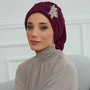 Motif FORCE baru jilbab instan wanita bonnet dengan syal sifon hijab muslim syal fashion malaysia jilbab arab