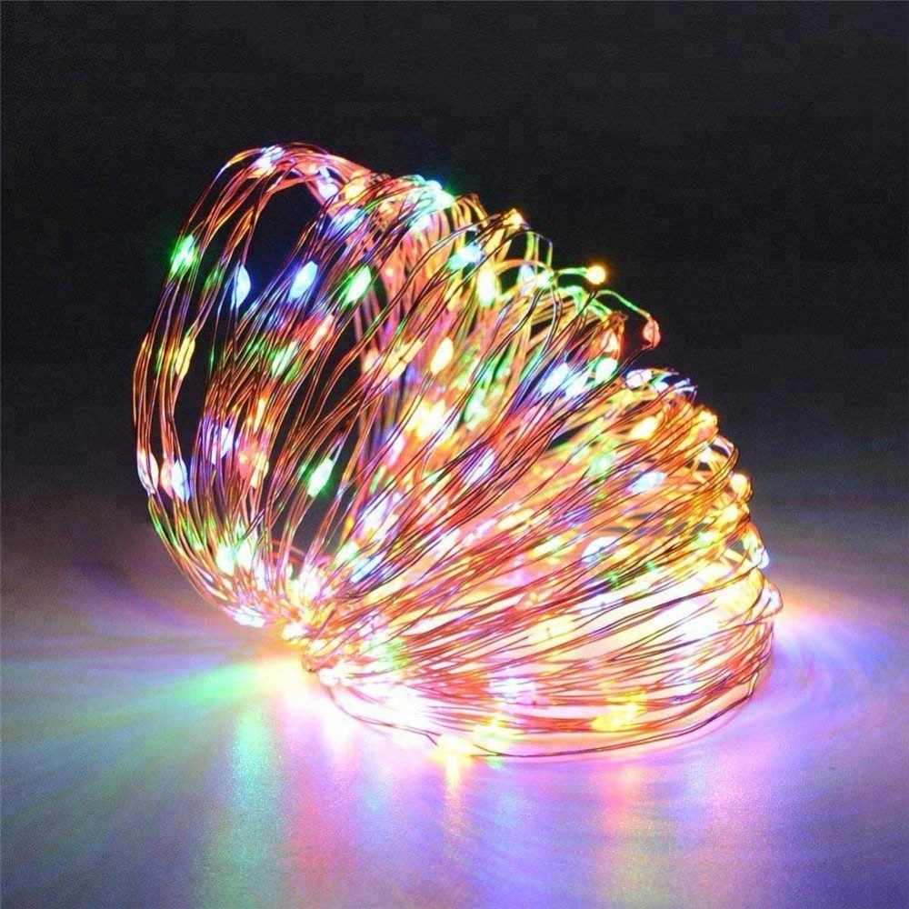 Экологичный 33Ft 100L водонепроницаемый прочный солнечной энергии многоцветный провод Звездное огни строки