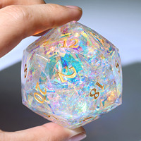Ensemble de dés polyédriques en résine D20 de 50 mm faits à la main, style coupe de pierre précieuse, pour jeux de rôle RPG et jeux de table Dungeons and Dragons -DD 1 50mm
