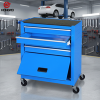 Chariot à outils HONGFEI à 4 tiroirs, robuste, en acier, verrouillable, service OEM ODM pour garage domestique, poste de travail mobile, usine certifiée BSCI