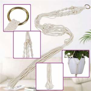 Planteur en plastique perforé, jardinières et pots, décorations murales en rotin, panier suspendu en fil métallique avec ventre en <span class=keywords><strong>bois</strong></span>, Noël - Product Image 6