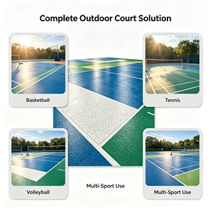 Inolp Complete Sports Court Solution Wear Resistant Recycled Speckled <b>Plastic</b> Interlocking 10mm Thick Outdoor Sports Court <b>Tiles</b> - Product Image 1