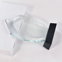 Plaque Trophée Personnalisée en Cristal Poli Transparent Moderne Écologique Vente Directe Respirante Noël Noir