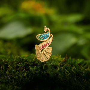 Peacock <b>Ring</b> 316L Stainless Steel PVD Gold Plating Fashion Jewelry Women's <b>Statement</b> <b>Ring</b> - Product Image 3