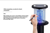 Piège à moustiques solaire rechargeable extérieur en acier inoxydable, entièrement automatique, étanche, avec éclairage LED, double usage