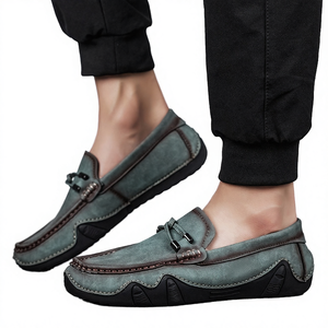 Mocassins d'hiver rétro pour hommes, chaussures de conduite, mocassins Gommino Penny Flats en similicuir suédé, nubuck, microfibre, à enfiler, légers - Product Image 4