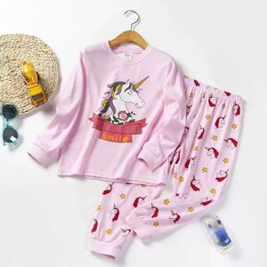 Ensemble de pyjamas en coton pour filles, imprimé de dessins animés, vêtements de nuit pour enfants, t-shirt et pantalon, doux et mignons, vêtements de maison pour garçons, 2 pièces, pyjama d'automne pour enfants - Product Image 1