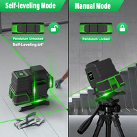 SNDWAY faisceau vert croix ligne Laser niveau Laser 360 vert auto-nivelant Li-Ion batterie rotatif 16 niveaux de ligne verte