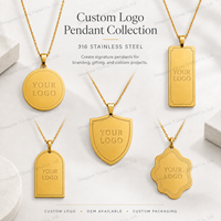 Pendentif personnalisé en acier inoxydable 316, breloque en métal doré à graver, bijoux OEM, pendentif personnalisé pour cadeau promotionnel