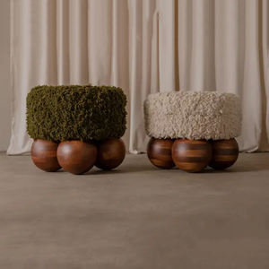 Nuovo Arrivo <span class=keywords><strong>Pouf</strong></span> Poggiapiedi Personalizzato in Velluto con Base in Legno Massello per Soggiorno Sgabello per Bambini <span class=keywords><strong>Sedia</strong></span> da Gioco per Cameretta - Product Image 1