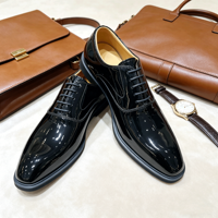 Herren Lackleder Oxford-Schuhe mit eckiger Zehenpartie, bequem, weich, schwarz, hochglänzend, formelle Anzugschuhe für Smoking, Hochzeit, Büro, Neu 2026