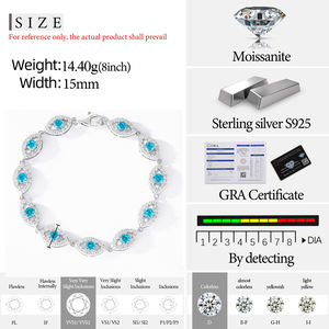 Hochwertiger Modeschmuck 15mm Vergoldetes 925 Sterling Silber VVS Moissanit Diamant Böses Auge Tennis-Armband für Männer und Frauen - Product Image 6