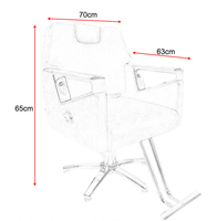 Fauteuil de Barbier Professionnel en Cuir PVC Marron Durable et Réglable en Hauteur avec Pompe Hydraulique et Repose-Pieds Double Usage pour Salon de Coiffure - Vente en Gros