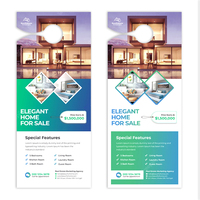 Flyer publicitaire personnalisé d'impression de carton de papier immobilier Flyer de suspension de porte pour l'immobilier