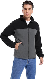 Veste <span class=keywords><strong>polaire</strong></span> unisexe épaisse à manches longues, chaude pour l'automne, col montant, avec poches zippées, coupe classique, fermeture éclair intégrale - Product Image 5