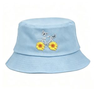 Sombrero de Pescador Casual con Bordado de Girasol para Hombres y Mujeres, Protección Solar para Exteriores, Venta al Por Mayor - Product Image 3