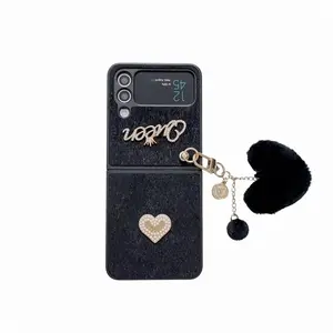 Mobile For Samsung Galaxy Z Flip3 Phone Horse Hair Love Collection Pendant Zflip4 Folding All-Inclusive Protective Case