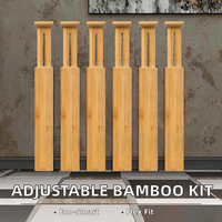 Meilleur Prix – Conteneurs de Rangement en Bambou Écologiques et Ajustables, Séparateurs de Tiroirs Extensibles pour Cuisine, Jouets, Vaisselle