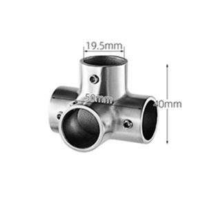 Conector de Soporte para Tubos de Acero Inoxidable Fundido a Presión con Tratamiento de Superficie Anodizado para Cocina, Sala de Estar y Taller - Product Image 1