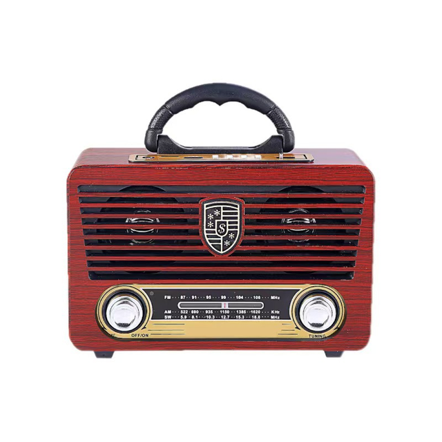 Factory OEM Portable Retro Wooden Radio AM FM SW 3 Band Radio BT MP3 Player USB TF Built-in Speaker Rechargeable Vintage Radio