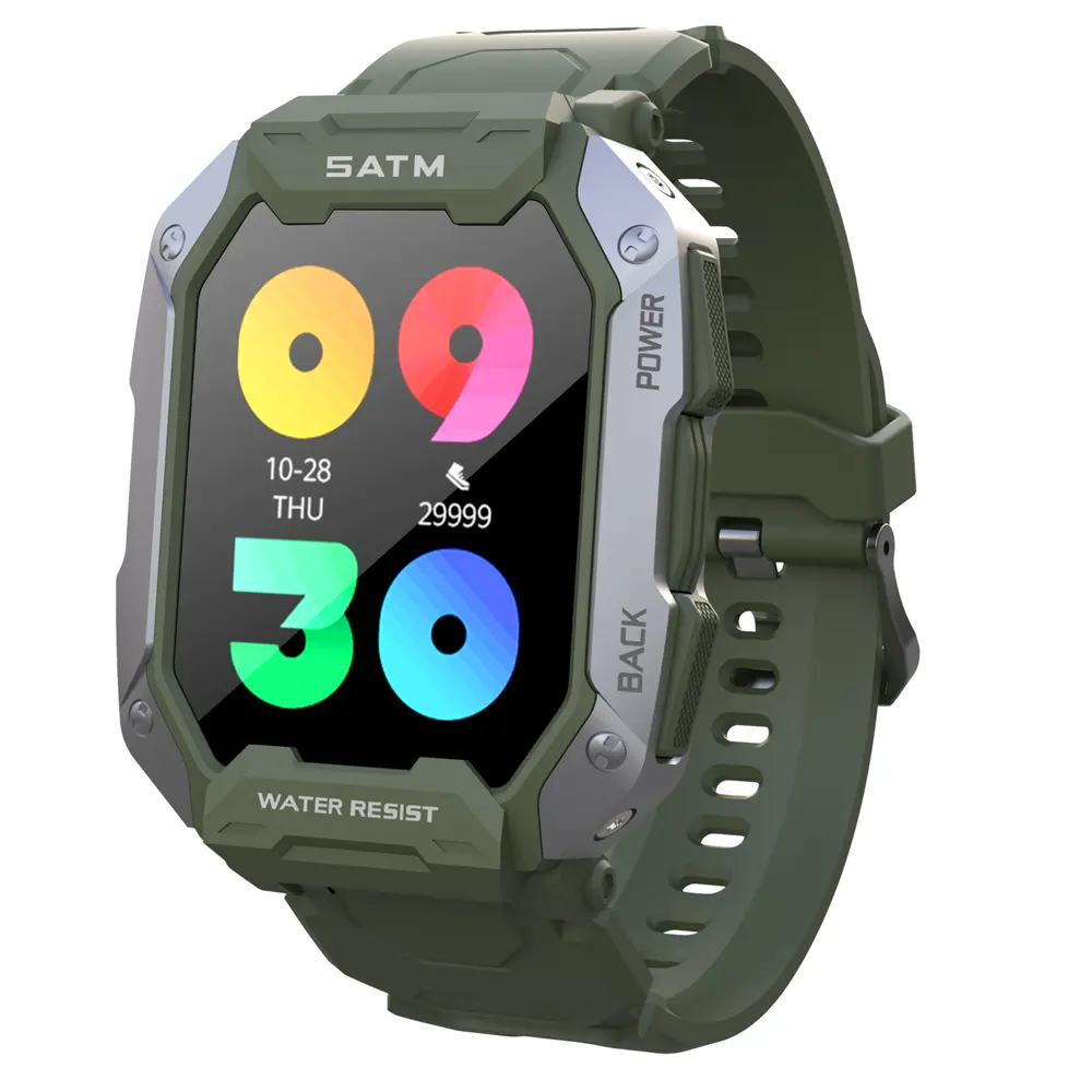 2023 C20 Custom Goedkope Smart Watch Verbindt 1.83-Inch Groot Scherm Gezondheid Monitoring Ip68 Waterdichte Tank-Outdoor Smart Watch