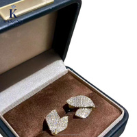 Серьги-гвоздики Kangyu с бриллиантами, дизайн Full Diamond, лабораторные бриллианты, чистота 75%, цвет DEF, чистота VVS/VS, позолота 18K, сертификат IGI, женские