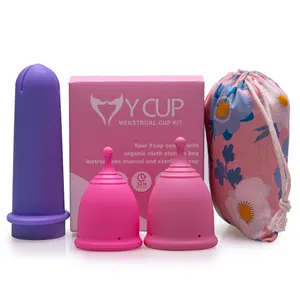 Kit personalizado de copas menstruales femeninas de silicona Copa Menstrual de grado médico suave