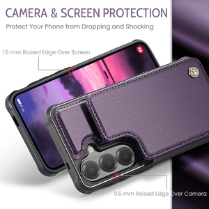 Étui en cuir <span class=keywords><strong>Caseme</strong></span> C22 avec porte-cartes pour <span class=keywords><strong>Samsung</strong></span> Galaxy S26 Plus Ultra A15 A16 5G A17 A36 A37 A56 A57, coque arrière avec béquille - Product Image 4