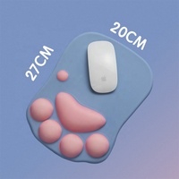 Tapis de souris en silicone pour patte de chat, support de poignet, design, gel, doux