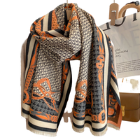Écharpe chaîne haut de gamme européenne et américaine pour femme – Polyvalente, chaude, légère, durable, motif géométrique – Idéale pour les fêtes d'hiver et très tendance